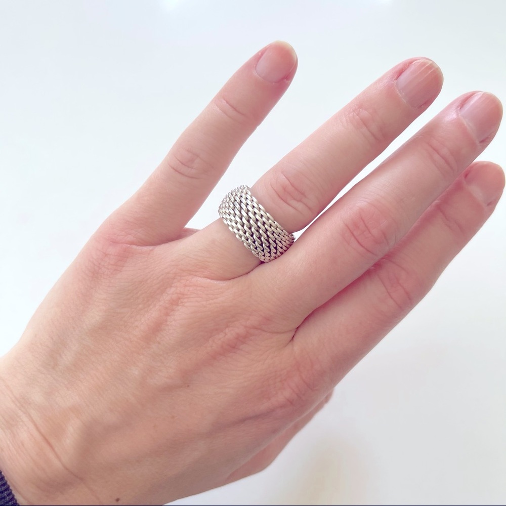 Sterling Silver Tiffany & co. Chain Mesh link ring
